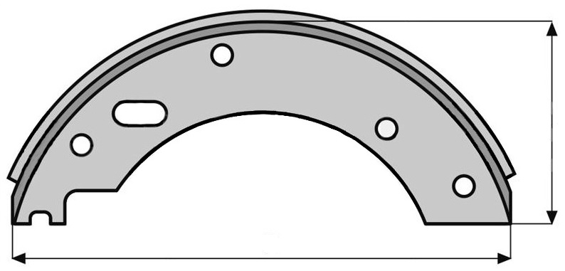 General guide of how to measure the Toyota forklift brake shoes dimensions